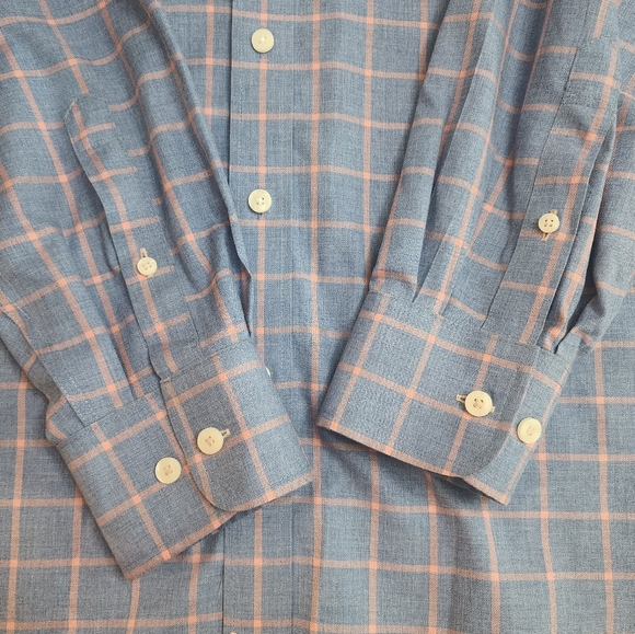 Untuckit Men's Blue and Pink Shirt Wrinkle Free Relaxed Fit 100% Cotton Size M - Picture 6 of 8